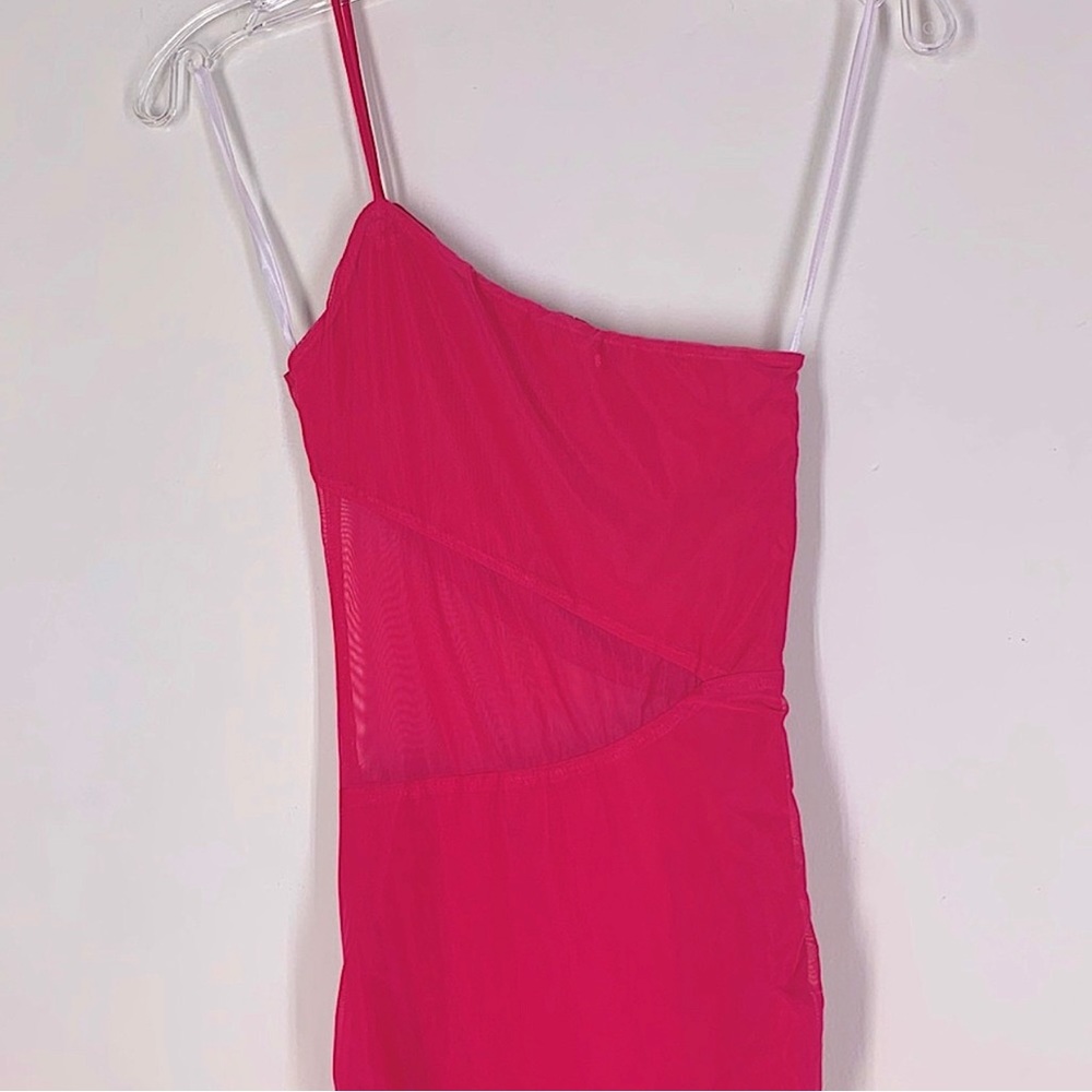 superdown Jerica Mesh Mini Dress in Hot Pink Size S - Picture 4 of 6